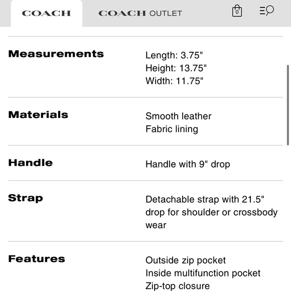 Coach Soft Tabby Calf bag - Picture 8 of 8